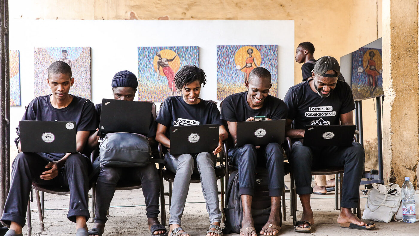 A Kabakoo team work session at La Maison de l’Étonnement, Bamako, 2024. Photograph: Kabakoo Academies.